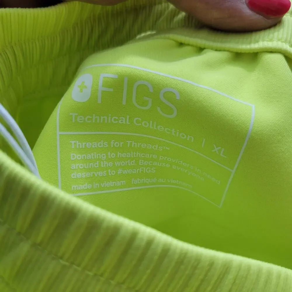Fig Lloyd Men's Neon Yellow Scrub Pants Size XL 34